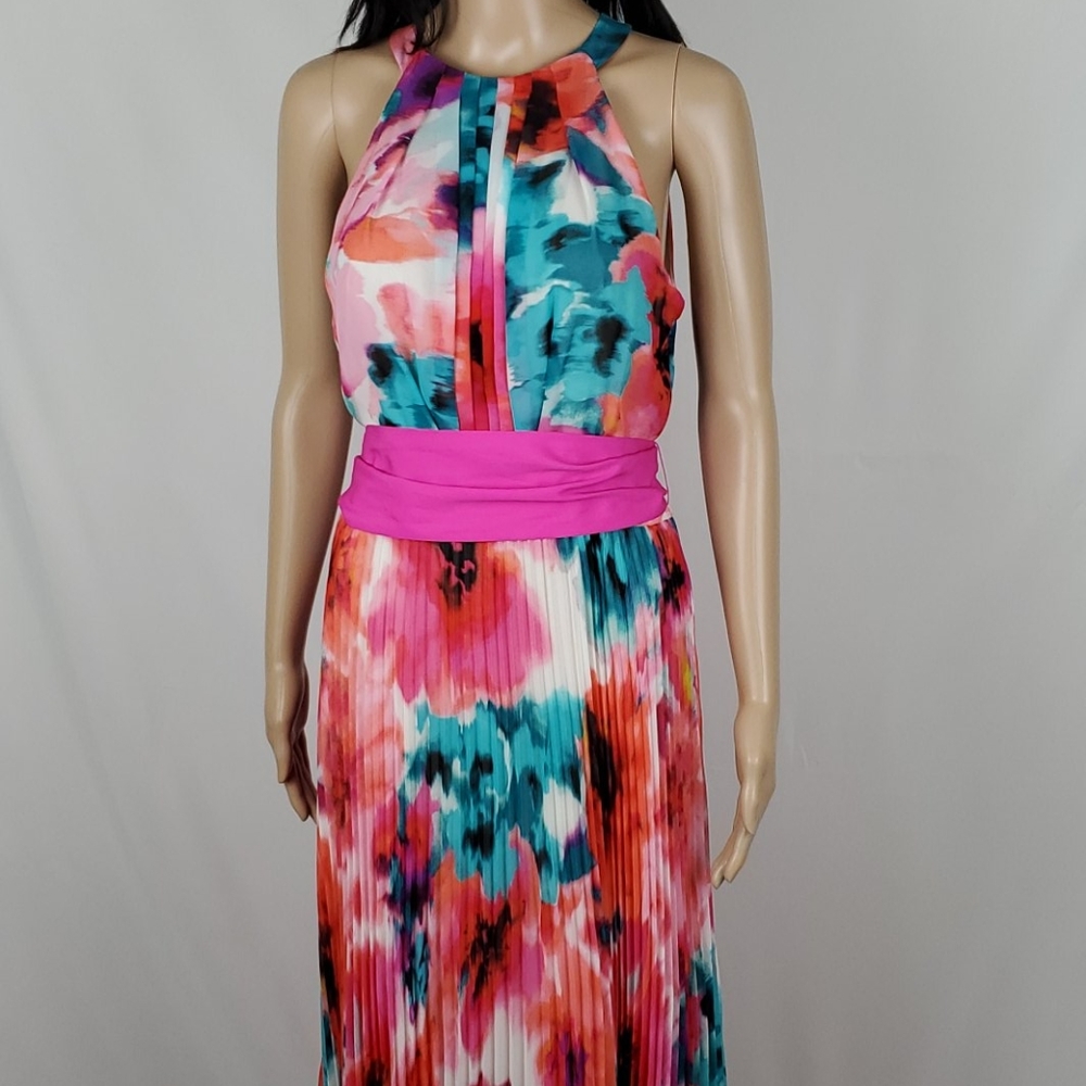 Eliza J floral pleated dress size 8 - Picture 6 of 8